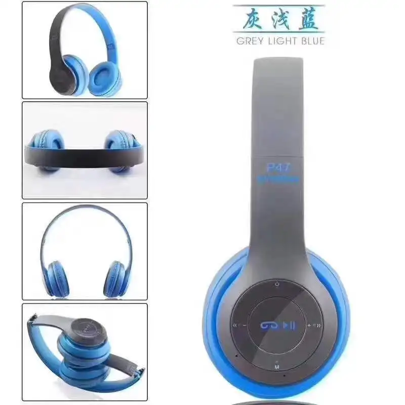 

Factory Wholesales Headphone Explosive Head-Mounted Wireless Bluetooth Headset P47 Mobile Computer Universal Pluggable Cable
