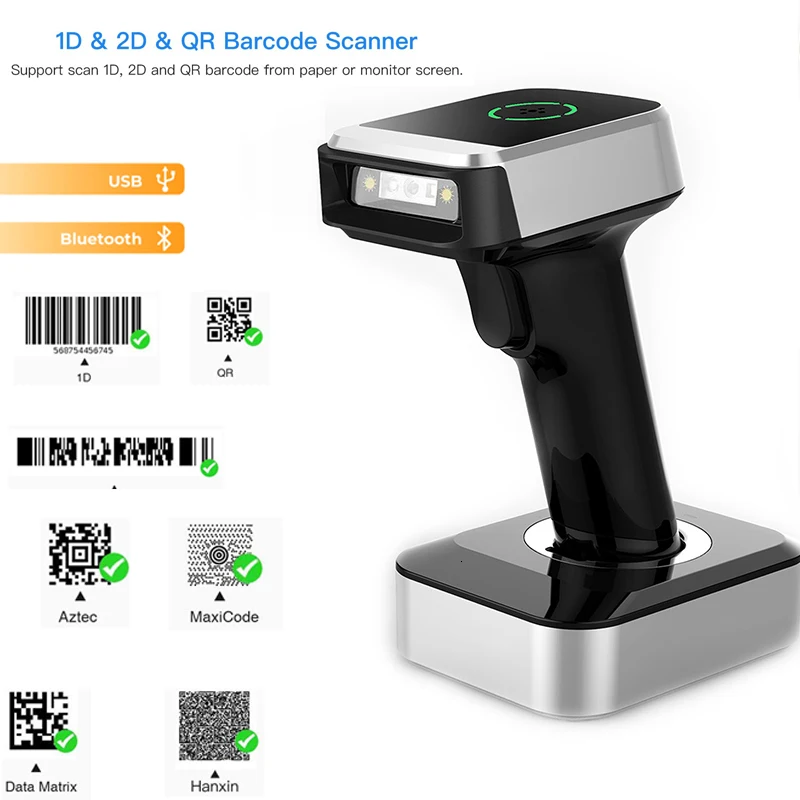 IssyzonePOS ручной сканер штрих-кодов 2D QR сканер штрих-кода Bluetooth USB считыватель штрих-кодов поддержка PDF417 матрица данных