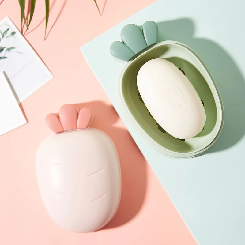

Portable Carrot Soap Box Bathroom Dish Plate Case Soap Box Soap Rack Home Shower Travel Hiking Holder Container
