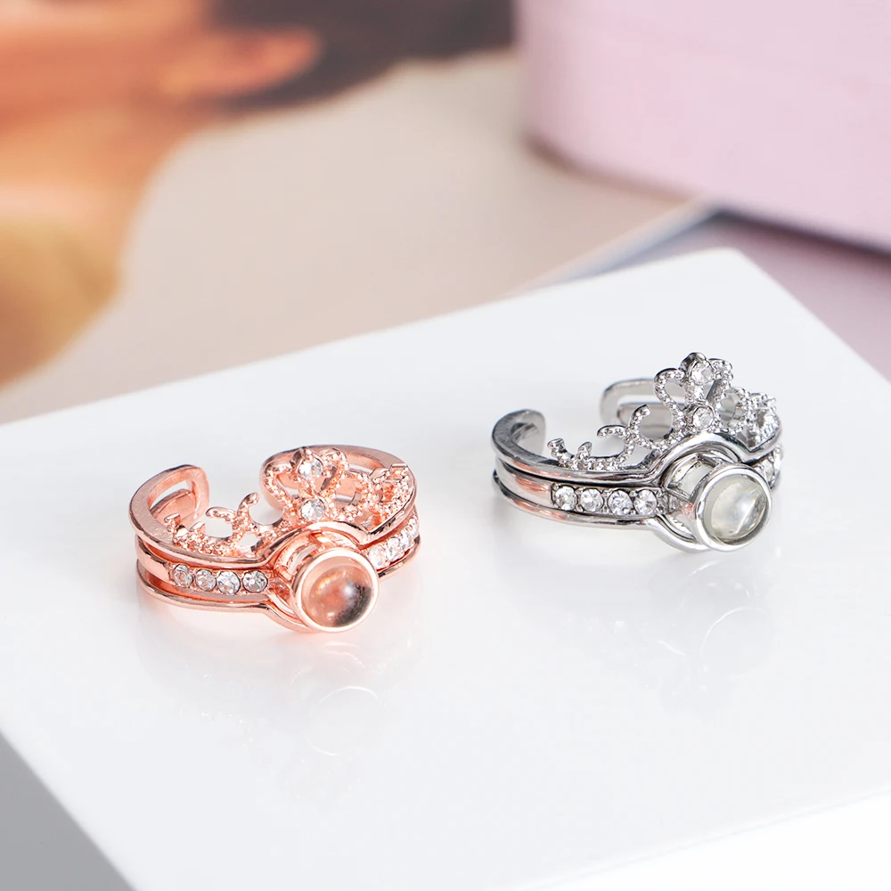 Проекционное кольцо романтические парные кольца 100 язык я люблю тебя свадебные