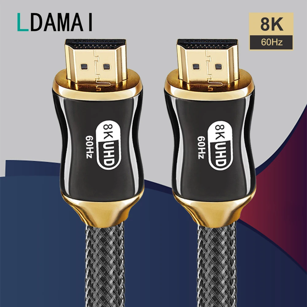 Совместимый с HDMI кабель 2 1 8K/60 Гц 4K/120 48 Гбит/с UHD совместимый Шнур преобразователь