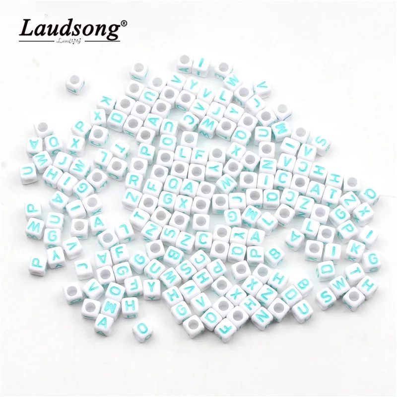 100 шт. акриловые бусины алфавита 6 х6 мм | Украшения и аксессуары