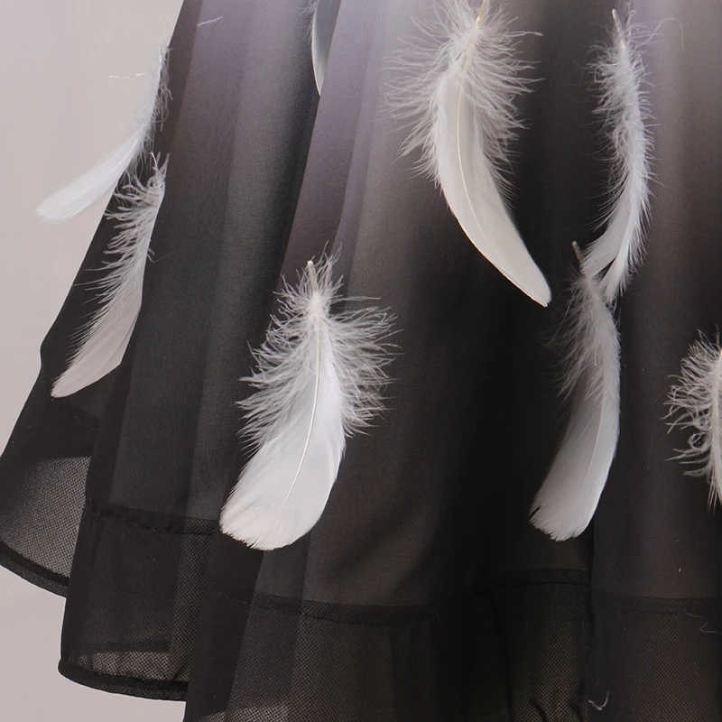 

New Shiny Diamond Long Sleeve Feather Big Swing Modern Ballroom Dance Competition Dress National Standard Waltz Clothes DQL4783