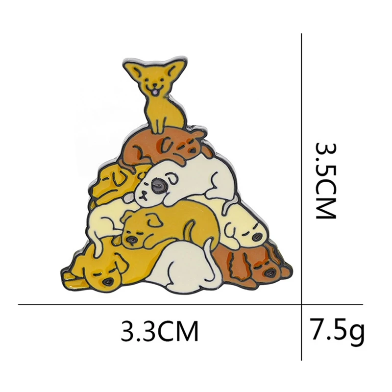 Cartoon Cute Yellow Dog Brooches For Women Creative Animal Badges Enamel Pin Jewelry Denim Jackets Accessories Trinkets | Украшения и
