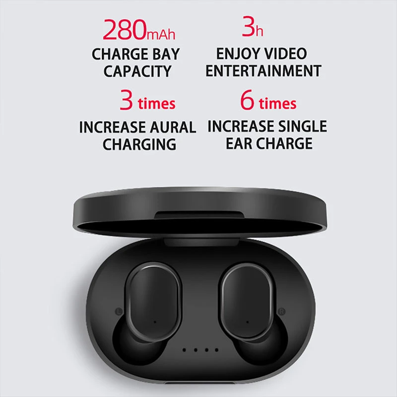 Kzofu A6S/E6S TWS Bluetooth 5,0-гарнитура, Airdots Draadloze oordopjes Hoofdtelefoon Ruisonderdrukking Microfoon для Android/IOS
