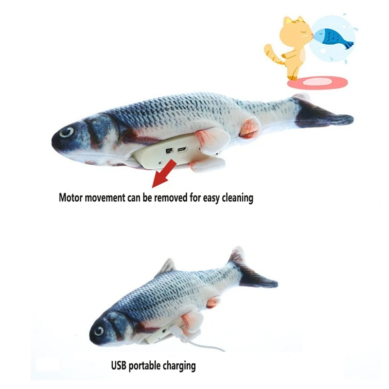

Realistic Crucian Cat Toy Simulation Electric Doll Fish Funny Interactive Pets Chew Bite Supplies for Cat Kitty Kitten Fish Flop