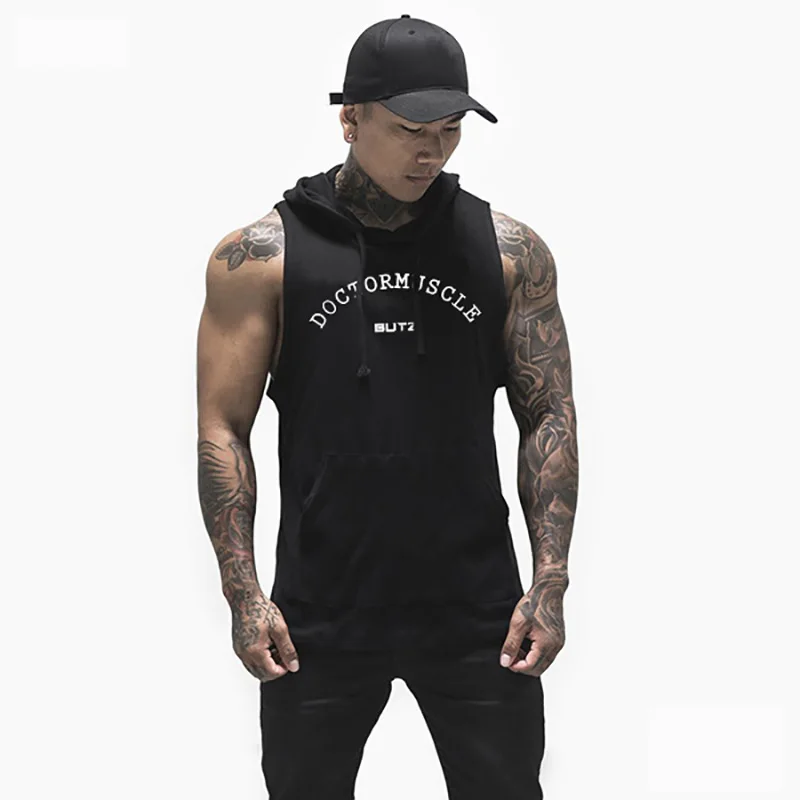 

Summer plus Size Fitness Vest Man Slim Sleeveless Vest Sports Quick-Drying Waistcoat Hoodie Running Training Wear