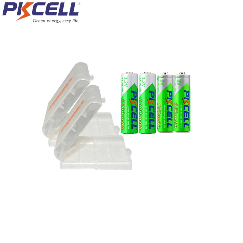 PKCELL аккумуляторная батарея NIMH AA Precharged nimh батареи aa 2200mAh 2 шт. и AAA 850mAh с 1 батарейный