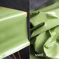mirror pu patent leather light green waterproof diy patches cosplay decor props coat bag dress clothes designer fabric