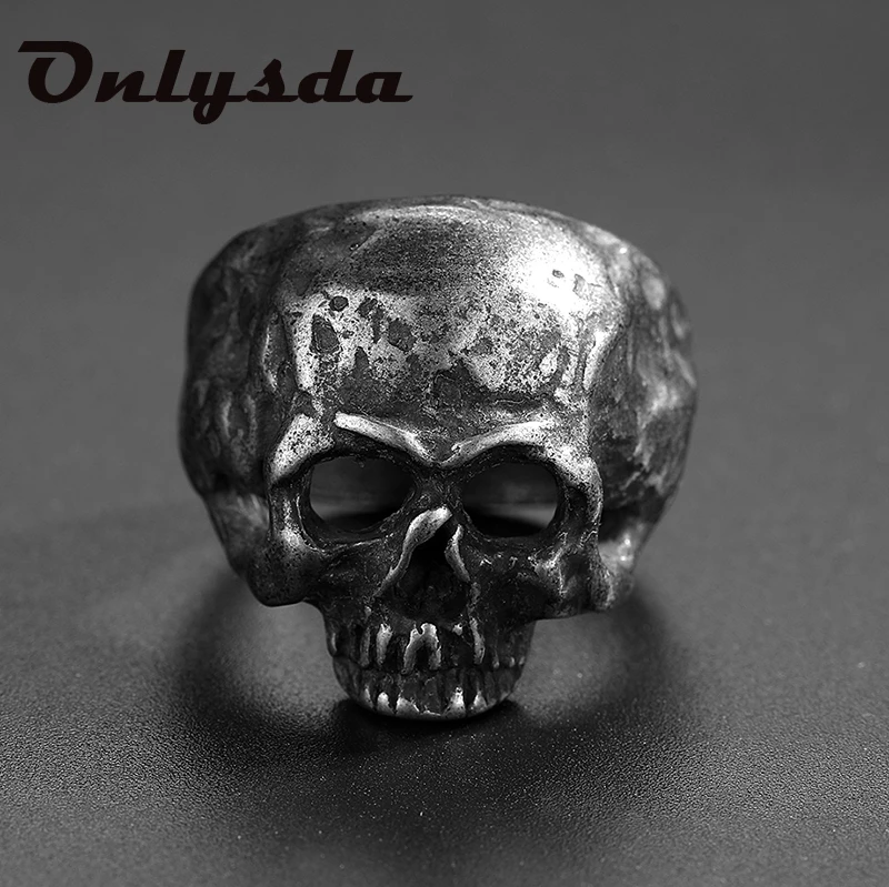 

Men's Calvarium Skull Ring Gothic 316L Stainless Steel Biker Ring Motorcycle Band Bijoux Party Gift Freeshipping jewellery