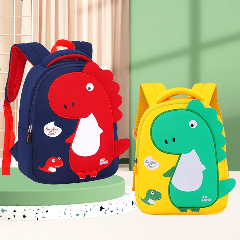 

Рюкзак с динозавром, детский школьный портфель для детей 1-3-6 лет, рюкзак с защитой от потери, милый мультяшный тканевый школьный портфель дл...