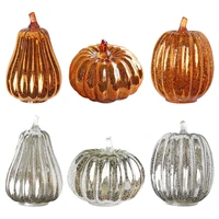 glass halloween decoration led pumpkin battery operated lantern light lamp decorations for home dining room lounge decor