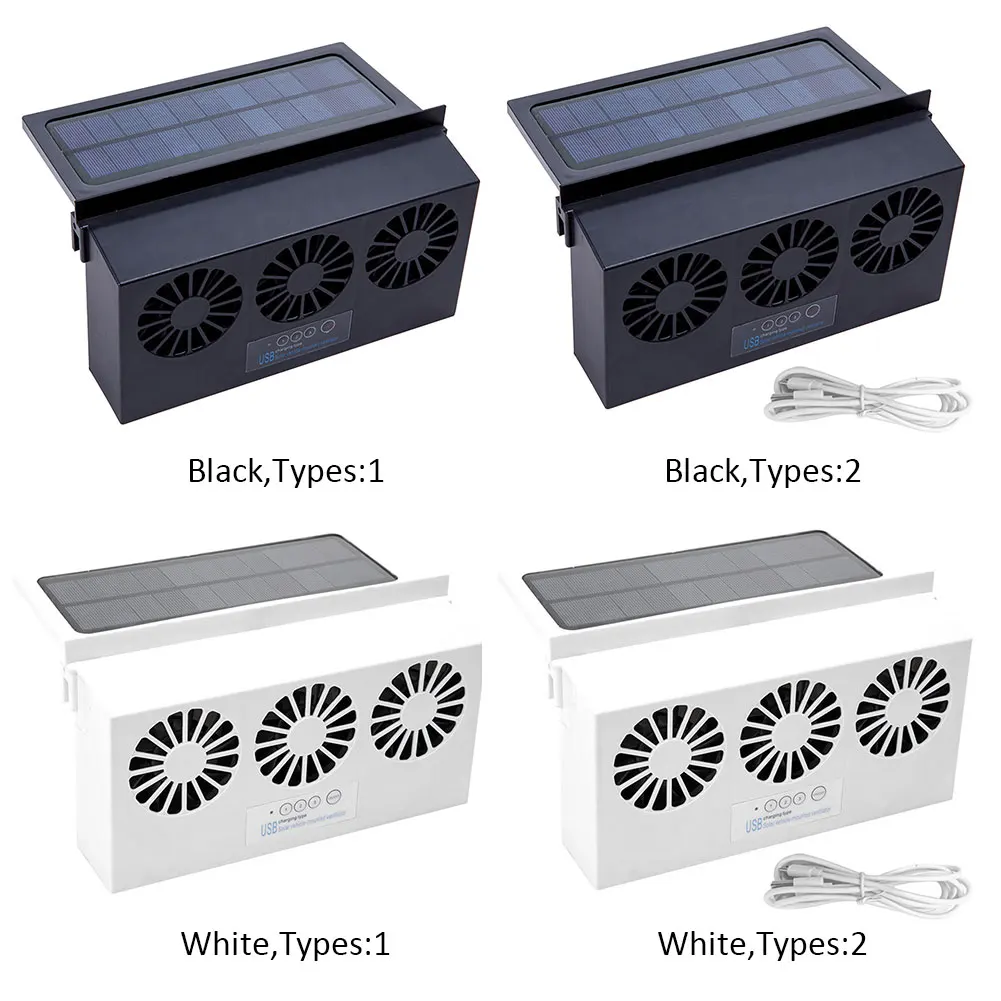 

Window Radiator Universal Heat Dissipation Exhaust Auto Summer Deodorate Air Vent Ventilation Solar Powered Car Cooling Fan ABS