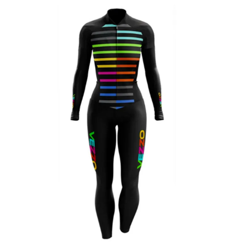 

2021 New Summer Women Pro Team Monkey Set Jumpsuits Competition Suit Bib Long-Sleeved Trousers MTB Clothing