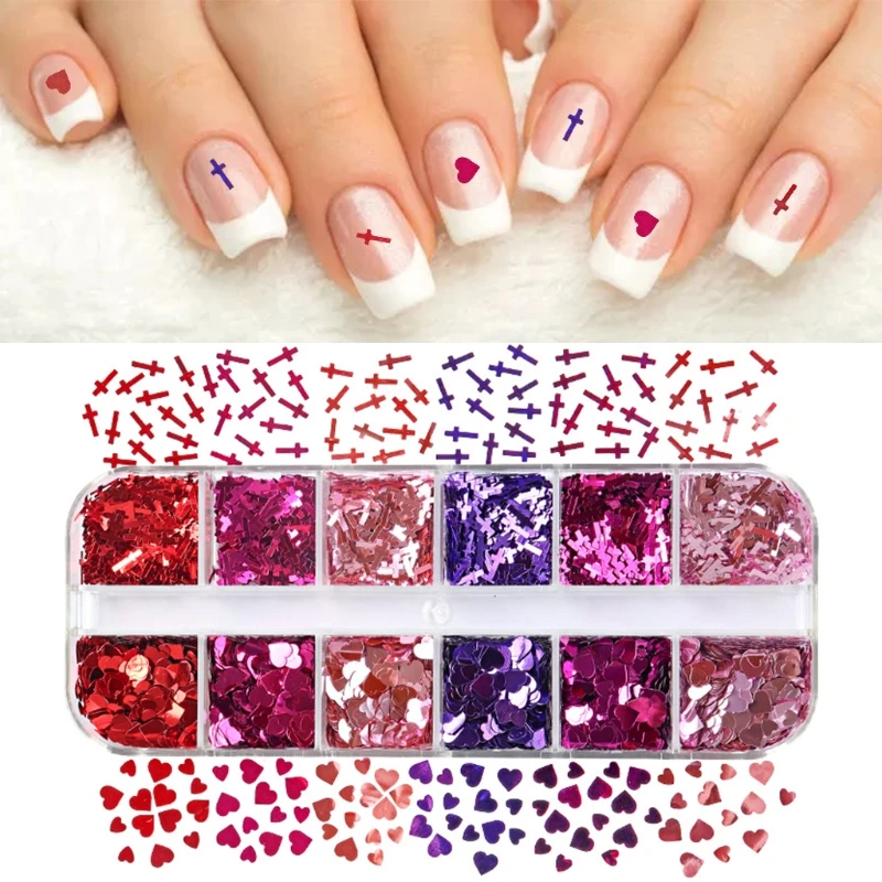 

Holographic Glitter Love Heart+Cross Shape Epoxy Resin Filling Sequins Filler