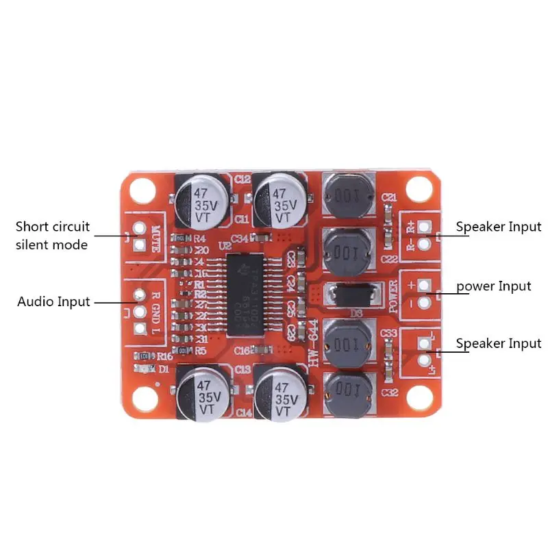 

HW-644 TPA3110 плата цифрового усилителя, стерео аудио усилитель
