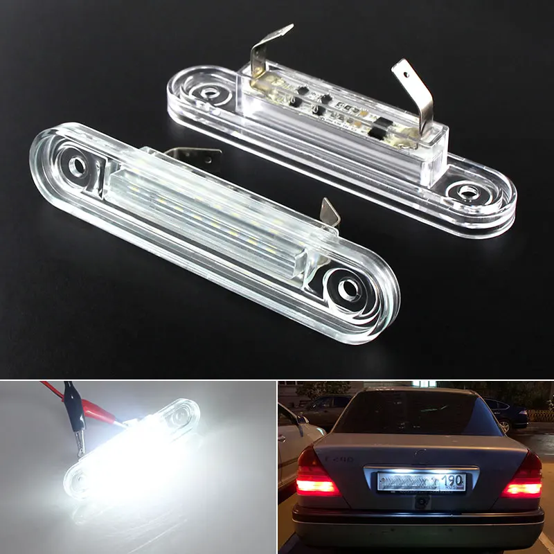 

2Pcs Canbus No Errors White SMD Rear Led License Plate Lights Lamp For Benz E-Class W124 W201 1992-1997 C-Class W202 1993-1997
