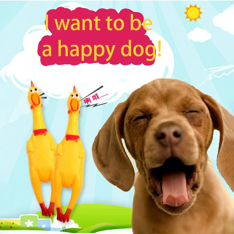 

Fidget Screaming Chicken Dog Toys Squeeze Sound Pet Cat Dog Chew Toys For Large Dogs Pet Supplies Small Dogs or Baby Funny Gifts