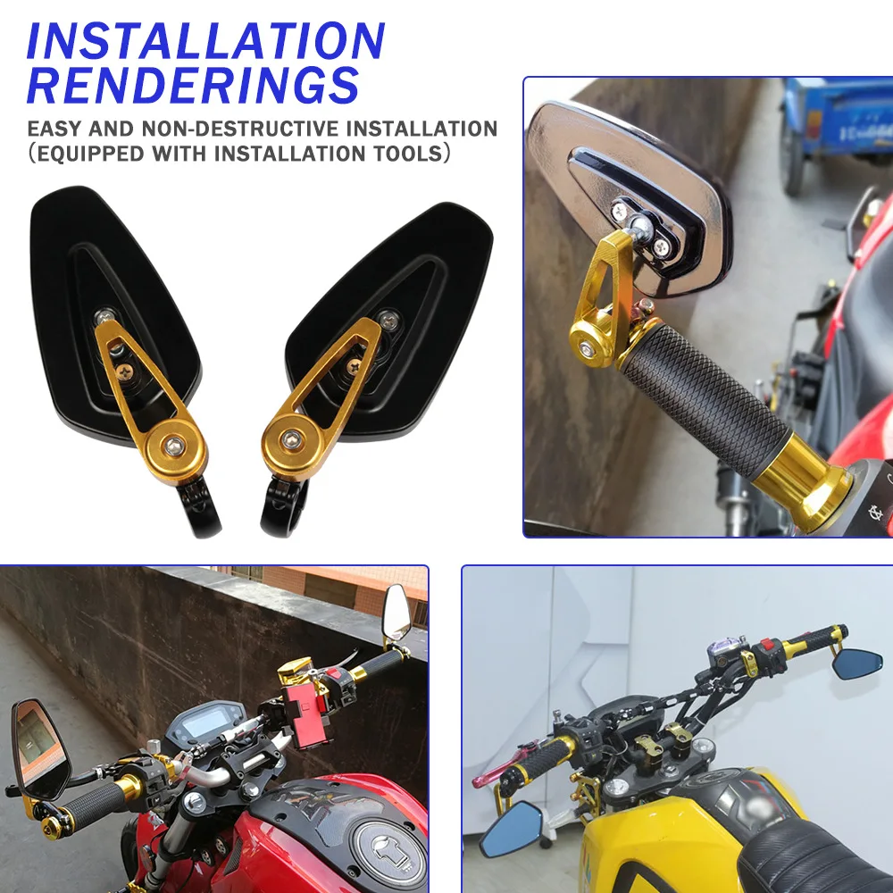 Зеркало заднего вида для мотоцикла 22 мм 1 пара | Автомобили и мотоциклы