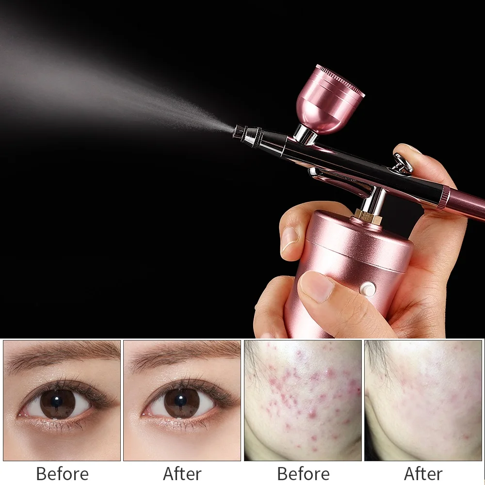 

0.3mm Mini Air Compressor Kit Air-Brush Paint Spray Gun Airbrush for Nail Art Tattoo Craft Cake Nano Fog Mist Sprayer Free Ship