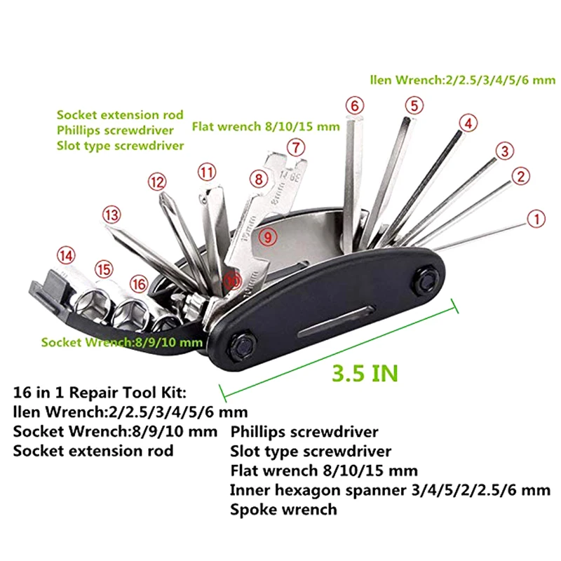 Practical Equipment Mountain Bike Multifunctional Repair Tool Inside and Outside Hexagon Screwdriver Wrench Combination | Спорт и