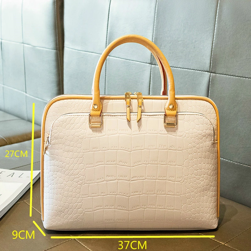 volasss womens fashion leather shoulder bags new women briefcase for 13 3 14 1 inch laptop handbag woman work office handbags free global shipping