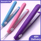 Мини-утюжок Электрический для волос с розовыми гофрированными пластинами, Плойка для завивки волос, инструменты для моделирования