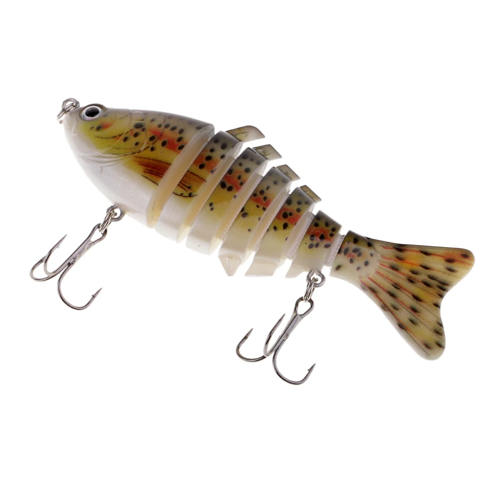 

Lifelike 3D Eyes Multi Jointed Swimbaits 7 Sections Fishing Lures Crankbaits Artificial Baits with 2 Treble Hooks Fishing Lures