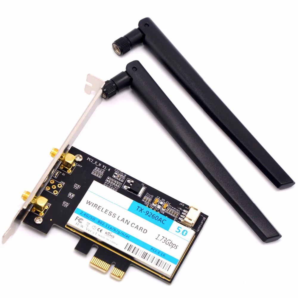 KuWFi PCI-e WiFi адаптер + Двухдиапазонная Bluetooth 5 0 WLAN сетевая карта для Intel 9260ac 802.11ac 1730Mbps