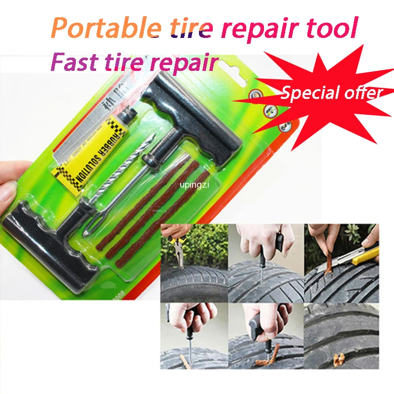 

Car Tire Repair Tool Auto Bike Tire Repair Puncture Plug Garage Car Accessorie Tire Repair Kit Studding Tool Set