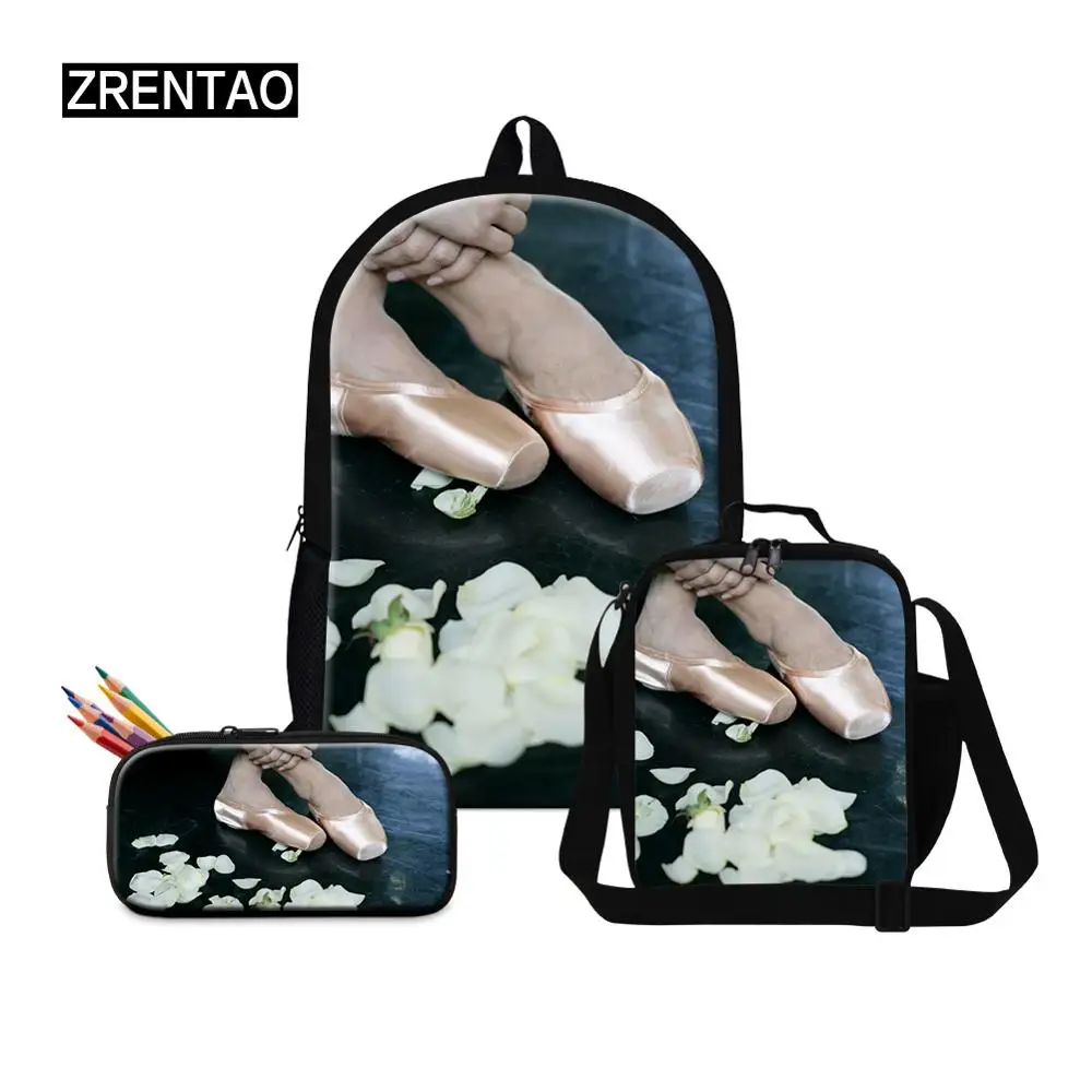 Модный школьный рюкзак с балетным принтом наборы ланчбоксом пенал для