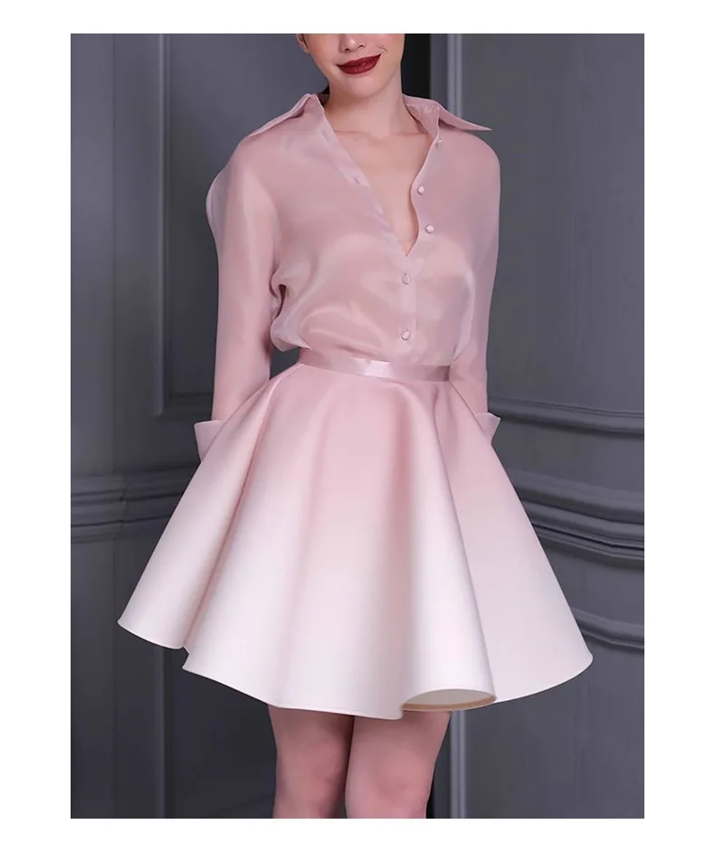 2021 Fashion Women'S High-End Skirt Suit Women'S Costume Shirt Suit +  Skirt Two-Piece B358