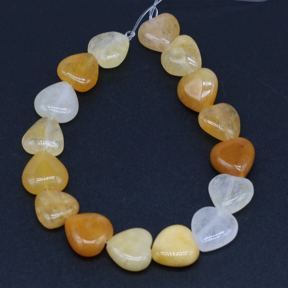 

Натуральные полудрагоценные камни в форме сердца с топазом, бусины для самостоятельного изготовления ювелирных изделий, аксессуары 14 мм, 6 ...