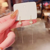 wholesale silver plated long fringed earring thread love crown vintage stud earrings jewelry gift