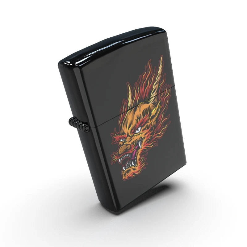 

gife for boy friend high glossy origianl deep black dragon series lighter copper material Made in USA for Zippo