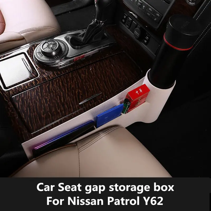 

For Nissan Patrol Y62 2012-2019 Seat gap storage box Patrol Y62 Multi-function interior storage box