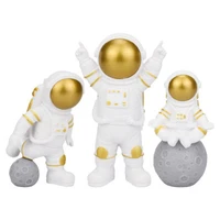 10cm 3pcspack simple plastic astronaut star spacecraft tabletop ornaments decoration christmas goods gifts for friends