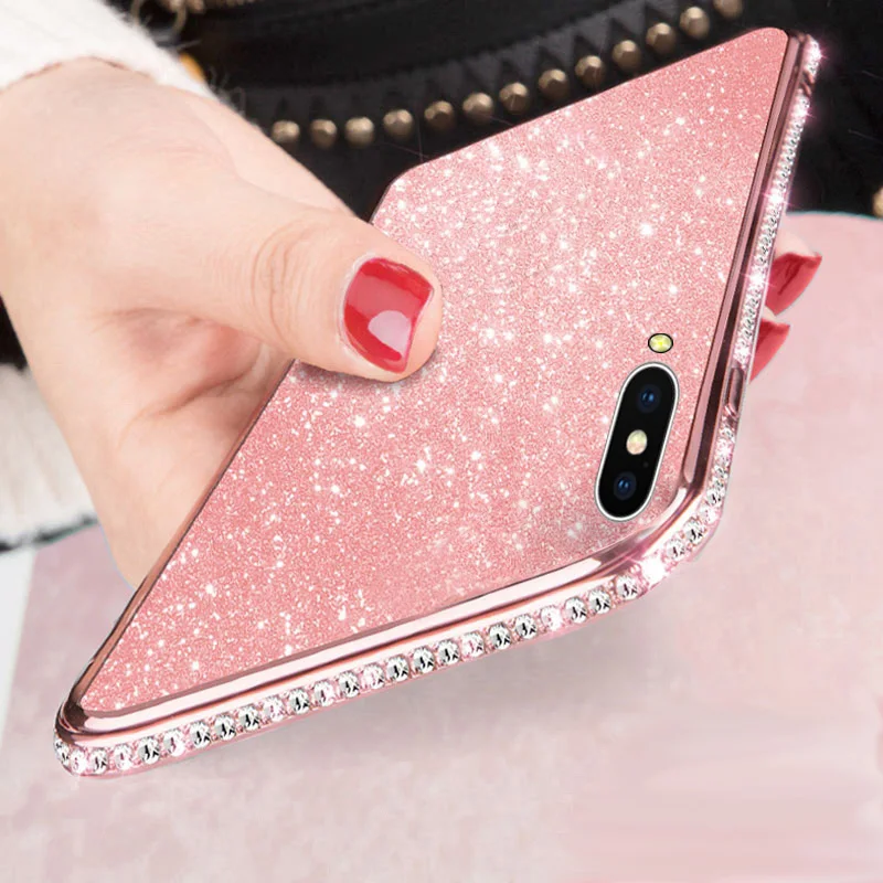 

Luxury Plating Phone Case For Huawei Nova2S Nova7 7PRO Y6 Y7 Y9 2018 Psmart 2020 Diamond For HONOR20 9A X10 Bling Silicone Cover