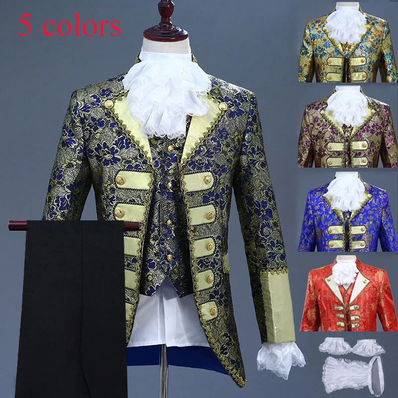 Роскошный костюм Викторианского Королевского принца 5 цветов мужской жилет