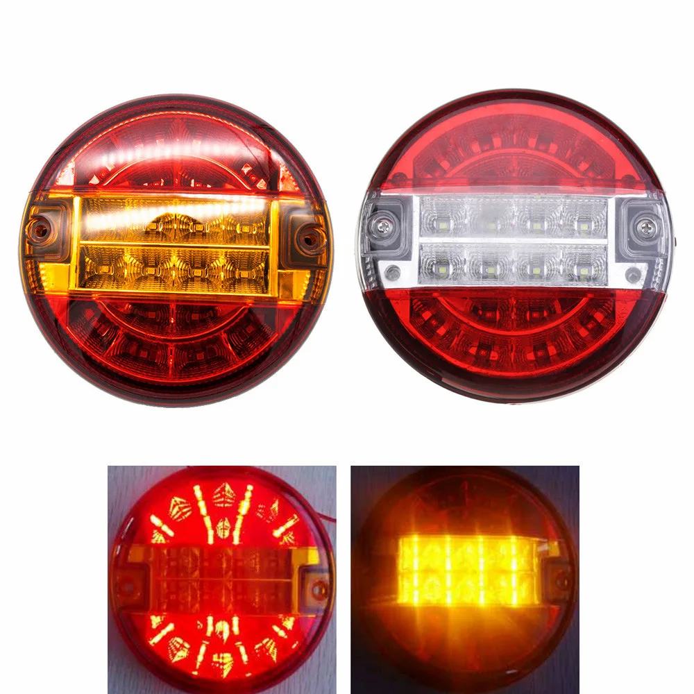 2Pcs 4inch 20 LEDs Truck Tail Light Stop Brake Reverse Lamp for 24V Vehicles Trailer Caravan 10-30V Car Styling Accessories | Автомобили и