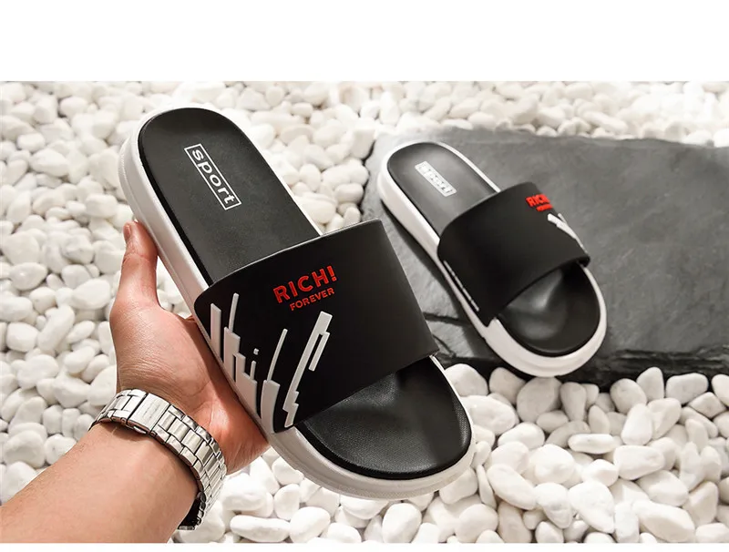 

Slippers Men Shoes Summer Unisex Bathroom Slipper Male Couple Beach Sandals Fashion Home Slippers Non-slip Floor Flip Flops