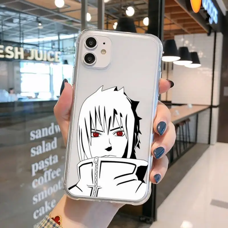 

Naruto Cute Cartoon Japanese Anime Sasuke Phone Case Transparent for iPhone 11 12 mini pro XS MAX 8 7 6 6S Plus X 5S SE 2020 XR