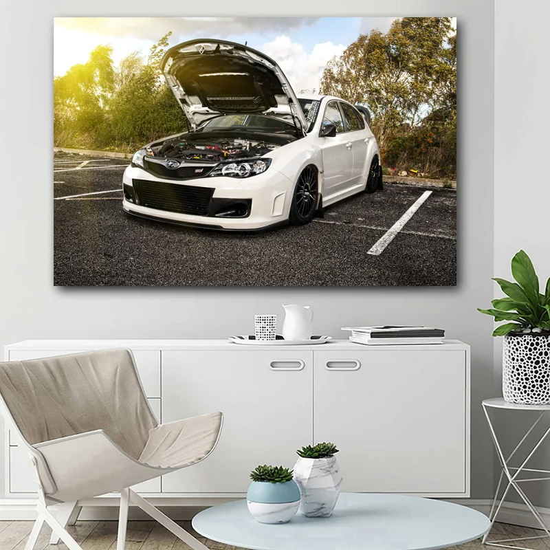 Плакаты и принты Subaru Impreza спортивный автомобиль суперкар обои на холсте