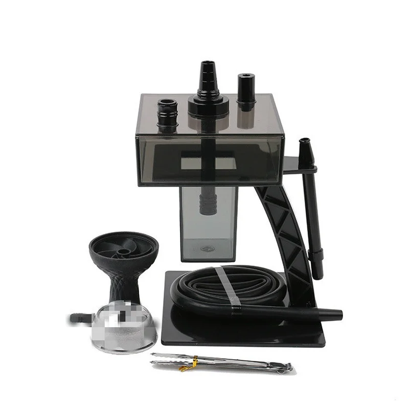 

T-Style Acrylic shisha hookah set Water Pipe Narguile Chicha Accessories with Charcoal Holder/Silicone Bowl/Hose/Metal Tongs