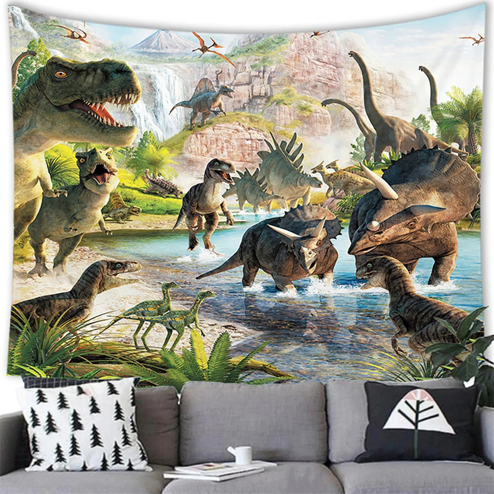 

Креативный настенный гобелен с динозавром, листы, домашний декоративный гобелен, пляжное полотенце, коврик для йоги, одеяло, скатерть, насте...