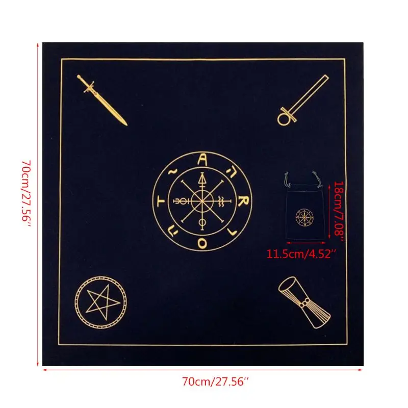 

Altar Tarots Cloth Velvet Tarots Card Tablecloth with Bag Board Game Accessories