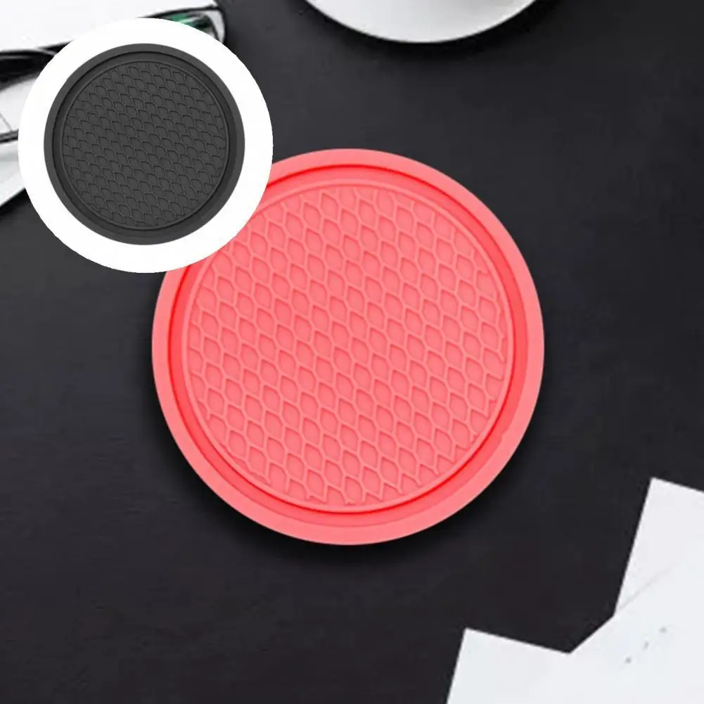 

Car Cup Holder Wear-resistant 4 Colors Easy Clean Decorative Anti-slip Car Cup Holder Mat Car Cup Pad for Automotive
