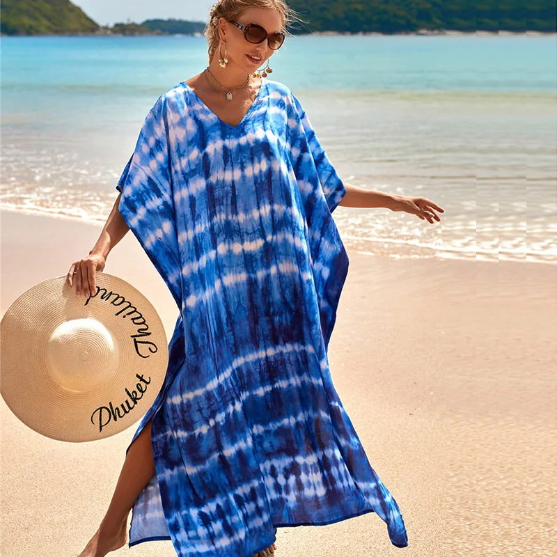 Женское платье-макси в полоску с V-образным вырезом | Женская одежда