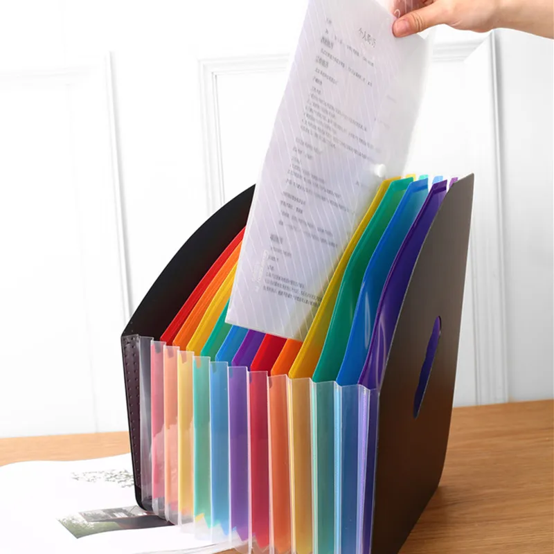 

13 Pockets Accordion File Organizer Expanding File Folder Expandable Plastic Accordion Document Paper Organizer Bag BV78
