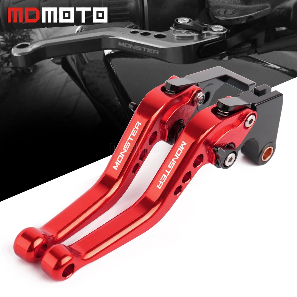 

For DUCATI MONSTER 696 796 695 620 400 Motorcycle Brakes CNC Billet Short Ajustable Brake Clutch Levers with LOGO MONSTER